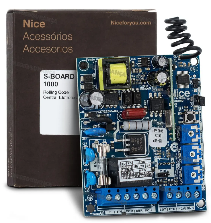 Central Eletrônica Portão Nice Peccinin S-Board 1000 I-Track — peça para conserto de portão automático