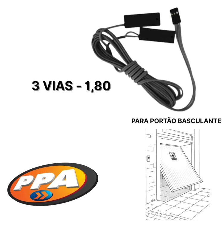Sensor Fim De Curso 3 Vias 1,80m Motor Portão Basculante Ppa — peça para conserto de portão automático