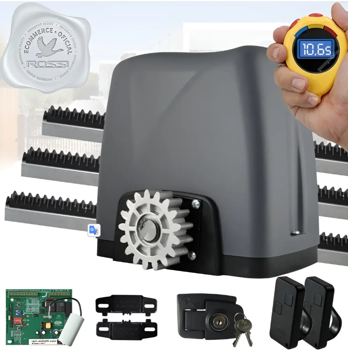 Kit Motor Rossi 1/4 Dz Nano Turbo 36 Portão Deslizante 600kg — peça para conserto de portão automático
